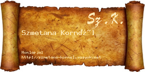 Szmetana Kornél névjegykártya
